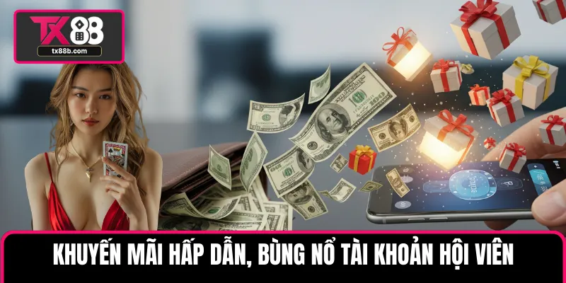 tx88b.com Khuyến mãi hấp dẫn, bùng nổ tài khoản hội viên