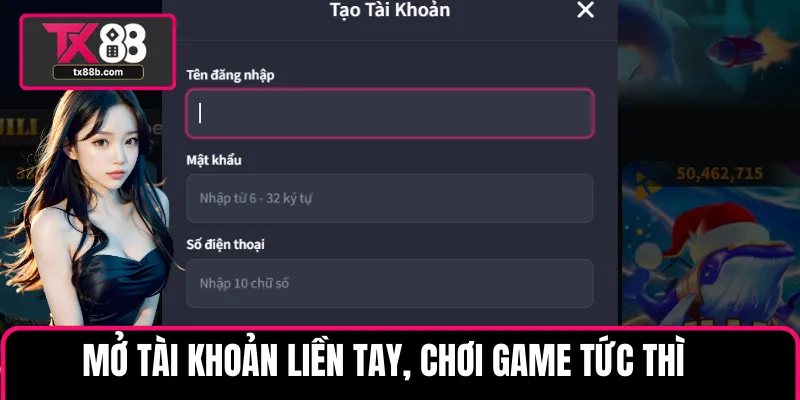 tx88b.com Mở tài khoản liền tay, chơi game tức thì
